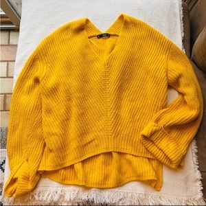 Mango mustard yellow chunky sweater